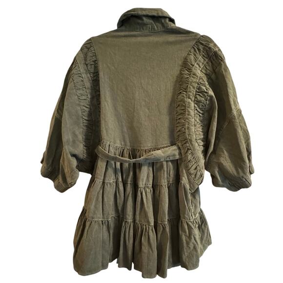 FREE PEOPLE Green Hampton Mini Dress Size L P2P 33.5” New w/o Tag MSRP $198 SOO - Picture 9 of 15